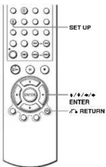 SET UP +/+/+ ENTER RETURN