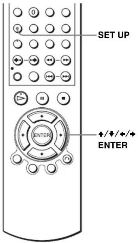 SET UP ENTER +/↓/←/→ ENTER