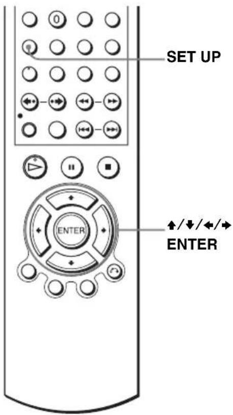SET UP ENTER +/↓/←/→ ENTER