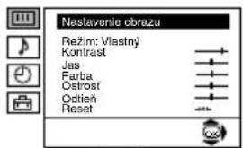 Naslavenie obrazu Režim: Vlastný Kontrast Jas Farba Ostrost Odtlen Reset
