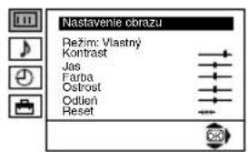 Nastavenie Jazyk/Krajina Automatické ladenie Triedenie programov Označenie programov AV pradvoľby Ruchné ladenie Podrobné nastavenie