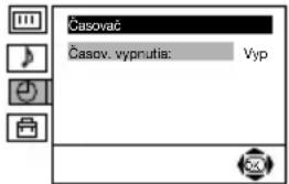 Časovač Časov. vypnutis: Vyp