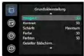 Grundbildestellung Kontext 50 Kontext 50 Schärle Maximum Farbe 50 Farbton 50 Getelter Bildschirm.