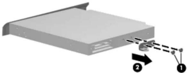 HP 595199-001 - Remove the optical drive: - 2