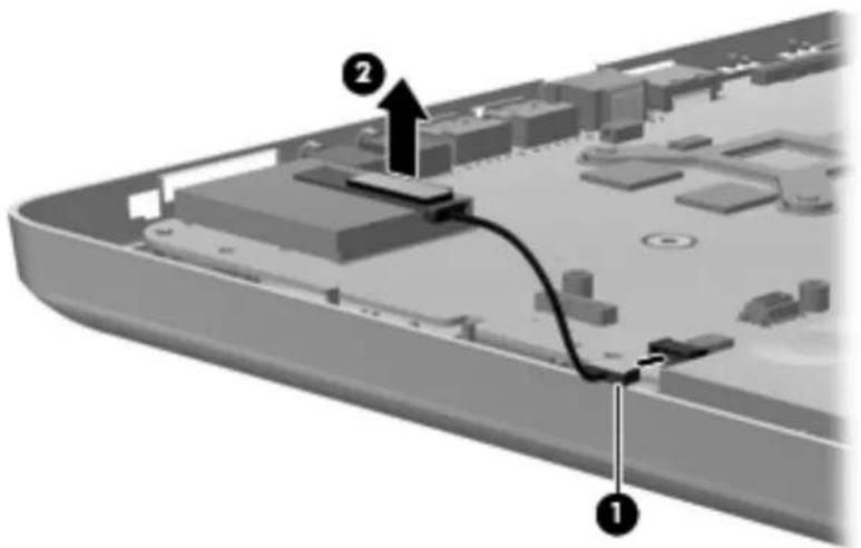 Diagram of a device interior with labeled components and directional arrows indicating movement or flow