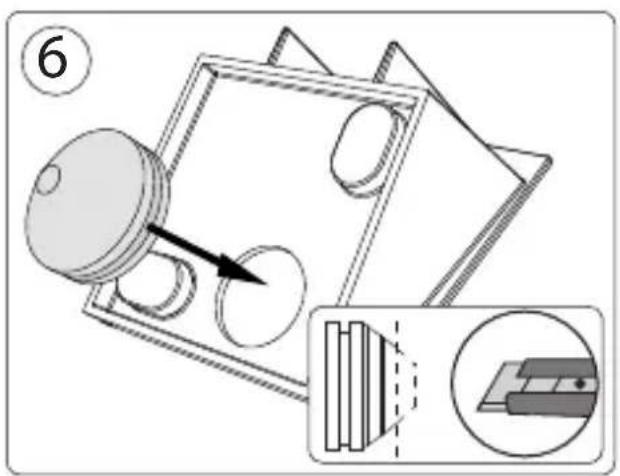 Technical diagram showing a mechanical assembly with labeled components and an inset close-up of a component detail.
