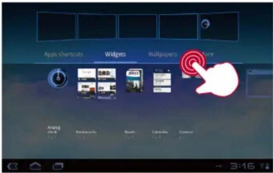 Apps shortcuts Widgets Wallpapers App Store Android Check 2x1 Restaurants 9x8 Music 2x3 Calendar 3x1 Contact 3:16