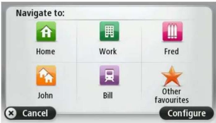Navigate to: Home Work Fred John Bill Other favourites Cancel Configure