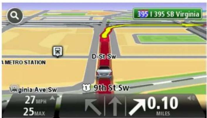 395 I 395 SB Virginia A METRO STATION D St Sw Virginia Ave Sw 1 9th St Sw 27 MPH 25 MAX 0.10 MILES
