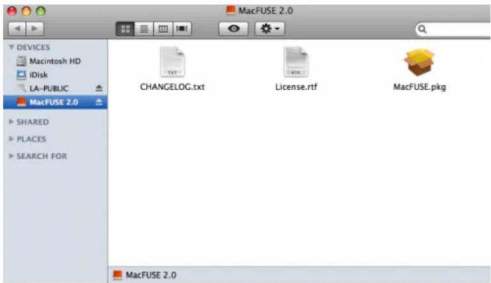 MacFUSE 2.0 DEVICES Macintosh HD IDisk LA-PUBLIC MacFUSE 2.0 SHARED PLACES SEARCH FOR CHANGELOG.txt License.rtf MacFUSE.pkg MacFUSE 2.0