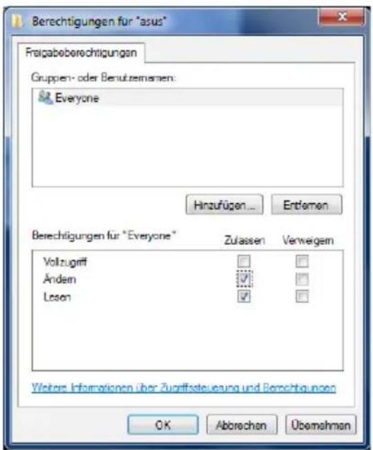 ASUS O!Play Gallery - So geben Sie Dateien unter Windows®7 frei: - 3