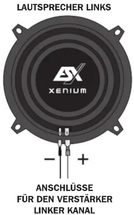 LAUTSPRECHER LINKS ASX XENIUM - + ANSCHLÜSSE FÜR DEN VERSTÄRKER LINKER KANAL