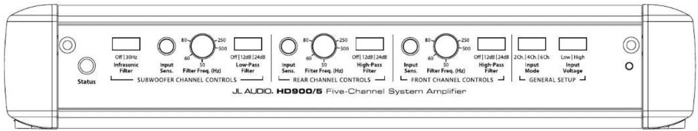 Status Off[130Hz] Infrasonic Filter Input Sens. 80~250 60 50 Filter Freq. (Hz) Off[12dB]24dB Low-Pass Filter Subwoofer CHANNEL CONTROLS 80~250 60 50 Filter Freq. (Hz) Off[12dB]24dB High-Pass Filter Input Sens. REAR CHANNEL CONTROLS 80~250 60 50 Filter Freq. (Hz) Off[12dB]24dB High-Pass Filter Input…