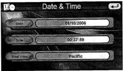 Date & Time Date 01/10/2006 Time 00:37:59 Time Zone Pacific