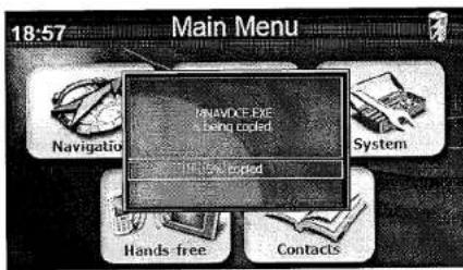 18:57 Main Menu MAIN DUE EXE a being coded System Navigation Hands-free Contacts