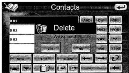 Contacts 0 01 0 02 0 03 Delete Are you named... Yes No ABC HNO VWX 456 7890 Forward Delete