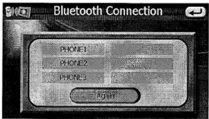 Bluetooth Connection PHONE1 PHONE2 PHONE3 Again