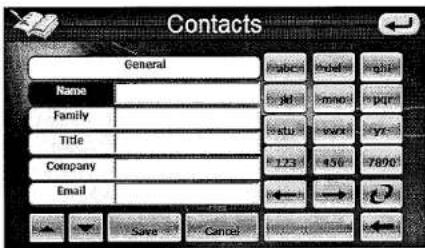 Contacts General Name Family Title Company Email ←→ → Save Cancel