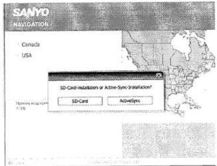 SANYO NAVIGATION Canada USA SD-Card-installation or Active-Sync-installation? SD-Card ActiveSync