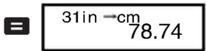 31in →cm 78.74