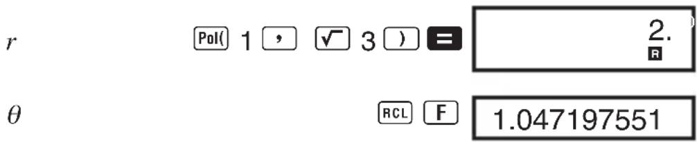 r Pol( 1 , ✓ 3 ) = 2. θ RCL F 1.047197551