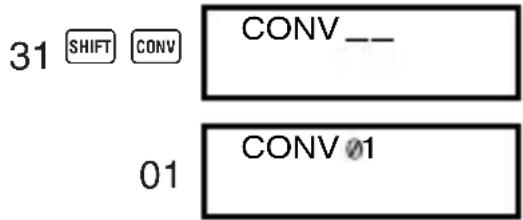 31 SHIFT CONV CONV -- 01 CONV Ø1