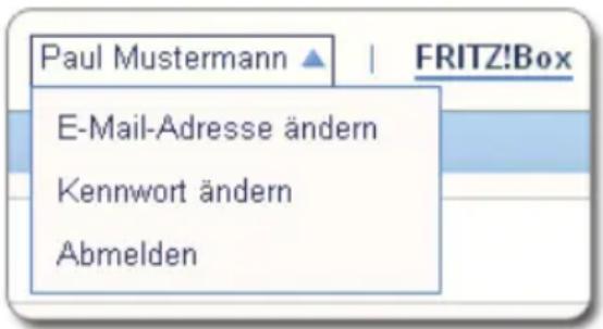 Paul Mustermann ▲ | FRITZ!Box E-Mail-Adresse ändern Kennwort ändern Abmelden