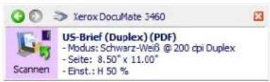 Xerox DocuMate 3460 US-Brief (Duplex) (PDF) - Modus: Schwarz-Weiß @ 200 dpi Duplex - Seite: 8.50" x 11.00" - Einst.: H 50 %