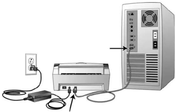 XEROX DocuMate 3460 - Connect the USB Cable and Turn on the Power - 1