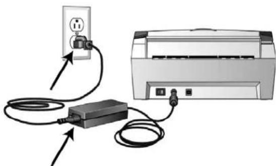 XEROX DocuMate 3460 - Anschließen des Netzteils - 2