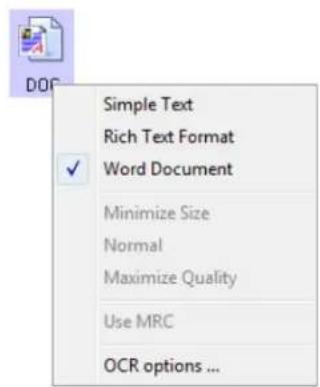 DOF Simple Text Rich Text Format Word Document Minimize Size Normal Maximize Quality Use MRC OCR options ...