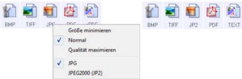 BMP TIFF JPG PDF PDF Größe minimieren Normal Qualität maximieren JPG JPEG2000 (JP2)