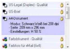 US-Legal (Duplex) - Qualität US-Brief A4-Dokument - Modus: Schwarz-Weiß bei 200 dpi - Seite: 209 mm x 296 mm - Einstellungen: H 50 % Farbdokument - Qualität Farbfofo für eMail (5x4)