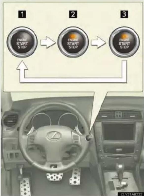LEXUS IS F (2010) - Changing "ENGINE START STOP" switch mode - 1