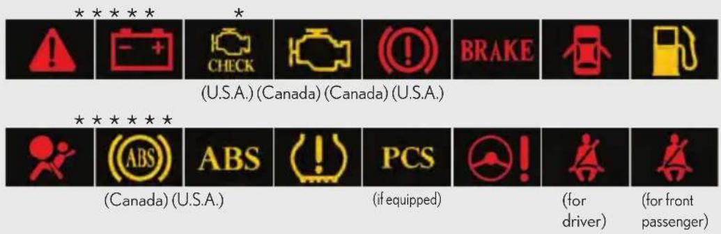***** (U.S.A.) (Canada) (Canada) (U.S.A.) ***** (Canada) (U.S.A.) (if equipped) (for driver) (for front passenger)
