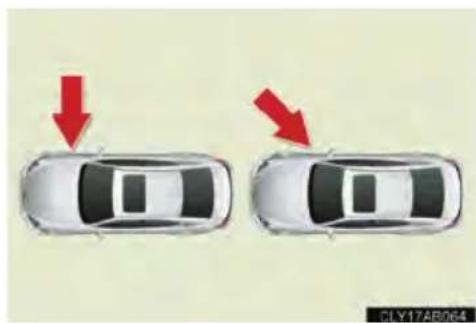 LEXUS IS F (2010) - ■Types of collisions that may not deploy the SRS airbags (side and curtain shield airbags) - 1