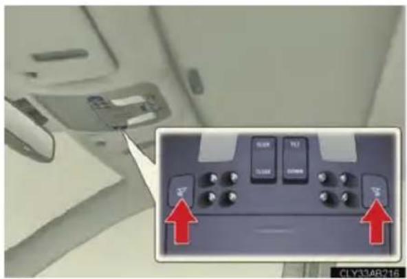 Photo of an airplane cabin interior with a control panel and red arrows pointing to key buttons, one labeled 'SLY3348216'.
