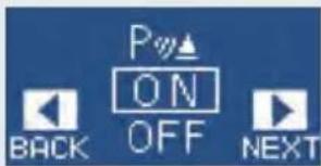 P ON OFF BACK NEXT