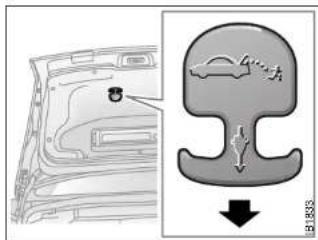 Diagram showing a car interior with a highlighted vehicle and a magnified view of the vehicle's internal structure with directional arrows.