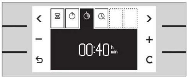 < - ← 00:40 h min + C