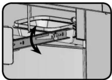 Mechanical assembly diagram showing a rotating component with directional arrows (no text or symbols)