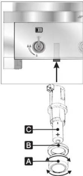SMEG BQ91TDE - Einsetzen und Austauschen der Batterie - 1