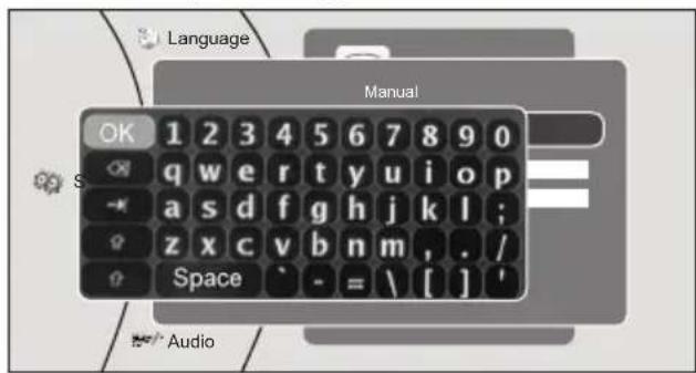 Language Manual OK 1 2 3 4 5 6 7 8 9 0 q w e r t y u i o p a s d f g h j k l ; z x c v b n m , . / Space - = \ [ ]'