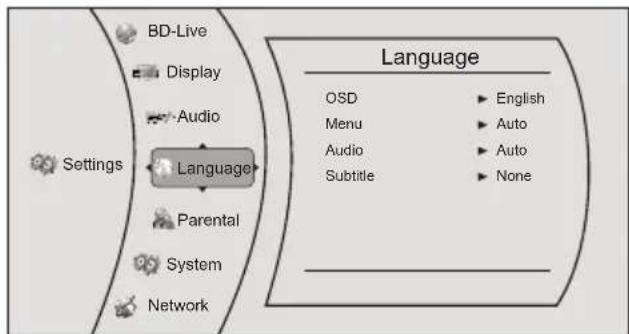 GRUNDIG GBP 6000 2D - Selecting the language of the screen menu - 1
