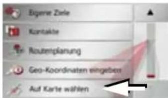 Eigen Ziele Kontakte Routenplanung Geo-Koordinaten eingebet Auf Karte wählen