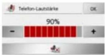 Telefon-Lautstärke 90% - +