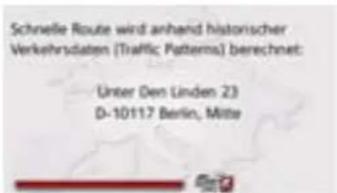 Schnelle Route wird anhand historischer Verkehrsdaten (Traffic Patterns) berechnet: Unter Den Linden 23 D-10117 Berlin, Mitte