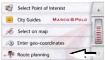 Select Point of Interest City Guides MARCO POLO Select on map Enter geo-coordinates Route planning