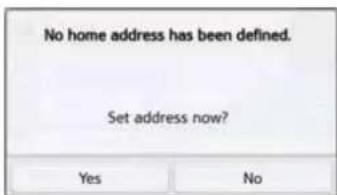 No home address has been defined. Set address now? Yes No