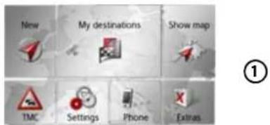 New My destinations Show map IMC Settings Phone Extras